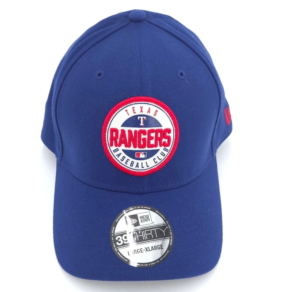 New Era Texas Rangers Hat Mens L/XL Blue 39THIRTY Stretch MLB Baseball Cap NEW